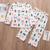 2022 XMAS Family Matching Pajamas Set Mother Daughter Father Son Family Sleepwear Santa Claus Penguin Christmas Tree Top+Pants