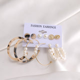 Christmas Gift  Vintage Geometric Gold Metal Earrings Set For Women Punk Pearl Dangle Drop Earrings 2021 Trend Set of Earrings Jewelry