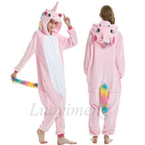 Kigurumi Unicorn Pajamas Adults Animal Cat Onesies for Women Pajamas Suit Cartoon Winter Fox Unicornio Nightie Pyjamas Sleepwear