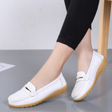 MURIOKI 2022 New Genuine Leather Shoes Woman Slip On Women Flats Moccasins Women's Loafers Spring Autumn Mother Shoe Big Size 35-44