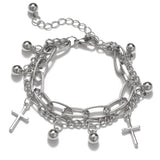 Christmas Gift Punk Metal Marble Geometric Bracelet Set Women's Vintage Thick Chain Metal Charm Bangles Bracelet Fashion Trend Jewelry Gift