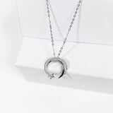 Christmas Gift Fashion SilverPlating Meteor with Cubic Zircon Pendant Necklace  Womens Necklace Girls Lucky Gift Jewelry