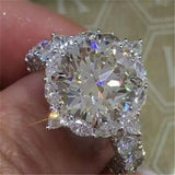 Christmas Gift  Classic Engagement Ring 6 Claws Design AAA White Cubic Zircon Female Women Wedding Band CZ Rings Jewelry