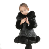 Murioki 2022 Winter Thick Warm Baby Girls Clothing 3-14 Yrs Teen Girl Vintage Noble Leather Long Coat  Christmas Thanksgiving Outfits