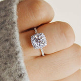 Christmas Gift  Fashion Charm Shiny AAA Zircon Silver Color Ring Luxury New Design Women's Engagement Party Jewelry Gifts