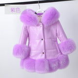 Murioki 2022 Winter Thick Warm Baby Girls Clothing 3-14 Yrs Teen Girl Vintage Noble Leather Long Coat  Christmas Thanksgiving Outfits