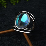 Christmas Gift Fashion Jewelry Femme Natural Moonstone Rings for Women Bijoux Wedding Jewelry jz412