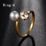 Christmas Gift Zircon Engagement Rings for Women Rose gold color Wedding rings female anel Austrian Crystals Jewelry Adjustable