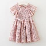 Humor Bear Girl Dress New Summer Sleeveless Tassel Hollow Out Design Princess Dress Kids Clothes Children's clothes