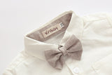 Newborn Baby boy clothes set Summer Infant babe boys 2 Pieces sets Tops t-shirt+suspenders pants bow tie gentelman suit