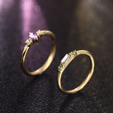 Christmas Gift  4 Pcs/set Crystal Zircon Gold Ring Set 2020 Vintage Bohemian Women Engagement Party Ring Set Jewelry