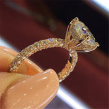 Christmas Gift  Fashion Charm Shiny AAA Zircon Silver Color Ring Luxury New Design Women's Engagement Party Jewelry Gifts