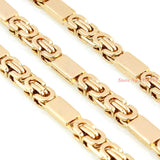 Christmas Gift 6mm 55cm/22cm set Men Bracelet Byzantine Link Chain Gold Tone Stainless Steel Necklace Bangle women punk rock jewelry cool gift