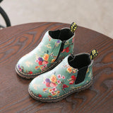 Fashion Printing Children Shoes Girls Boots PU Leather Cute Baby Boots Ankle Kids Girls Sport Shoes Size 21-36 Running Shoes