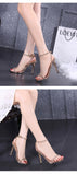 Graduation Shoes 2022 Summer Women Shoes Sandals Basic PU Fashion Bling Thin Heels Buckle Strap Back Strap Party Round Toe Size35-41black