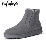 Pofulove Snow Boots for Men Free Shipping Zapatos De Hombre Winter Boots Fashion Casual Mens Safety Shoes Boy Winter Shoes Warm