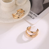 Christmas Gift  Fashion Pearl Hoop Earrings Set For Women Geometirc Gold Metal Circle Hoop Earrings Brincos 2021 Trend Jewelry Gift