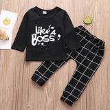 Newborn Infant Boy Girl Clothes Handsome Just Like Dad Printed 3PCS Baby Clothing Set 2020 Sping Autumn New born Baby boy outfit
