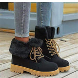 Murioki Snow Boots Women Keep Warm Women's Boots Lace-Up Shoes Woman Soft Fashion Boots Female Botas Mujer Winter Ladies Shoes Plus Size
