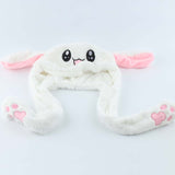Rabbit Hat Moving Ears Cute Cartoon Toy Hat Kawaii Funny Hat Birthday Gift Bunny Plush Cap Winter Hat For Kids Adult Girlfriend