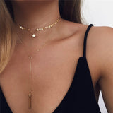 Murioki Christmas Gift  Bohemian Multi Layer Long Necklace for Women Imitation Pearl Choker Necklace Collars Statement Necklace Summer Jewelry