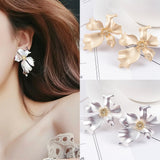 Christmas Gift New Fashion Women Statement Big Flower Ear Stud Earrings Dangle Party Jewelry Gift Christmas Earrings Aretes De Mujer