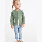 Christmas Gift  2-7Years Baby Girl Clothes Blue Sweater Chicken Paillettes Girls Cardigan  Autumn Embroidery Kids Sweater