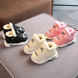 Murioki New Kids Baby Girl Boy Shoes Soft Non-Slip Infant First Walkers Winter Warm Plush Baby Sneakers Toddler Shoes For Kids