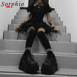 MURIOKI Female Platform Wedges Lace-up Fashion Goth Girls Punk Pumps For Women Fashion Popualr Brand Design Shoes Woman 2022  New
