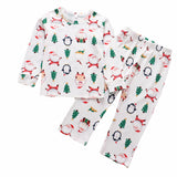 Murioki 2022 Xmas Kids Boy Girl Pajamas Set Santa Claus Penguin Christmas Tree Children Sleepwear 2PCS Tops +Pants Baby Clothes Pypamas