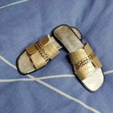 MURIOKI Classic Style Brand New 2022 Women Flat Open Toe Matal Chian Design Sandal Slippers Women Lady Shoes Woman Summer Sandals
