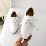 JGSHOWKITO Boys Leather Shoes Kids Flats Lace-up Children's Wedding Shoes For Toddlers Boy & Big Boys Fashion For Performance