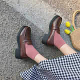 Murioki Japanese High School Student Shoes Girly Girl Lolita Shoes Cospaly Shoes JK Uniform PU Leather Loafers Casual Shoes