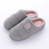 Women Indoor Slippers Warm Plush Knitted Fabric Lovers Home Cotton Slipper Soft Sole Winter Shoes Woman Men Floor Slides SH10292