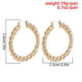 Christmas Gift Goth Big Hoop Earrings for Women Miami Thick Metal Gold Color Twisted New Design Loop Earrings 2021 Stud Trend Charm Jewelrey