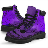 Murioki Martin – women's lift boots, Fashionable Boots printed with death head and flowers