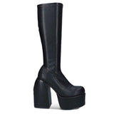 Top Qulaity Women Chunky Ankle Boots 2021 New Fashion Thick High Heels Platform Black Shoes Woman Dress Party Long Boots 34-43