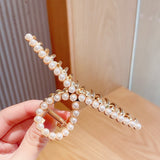 Christmas Gift 2021 Ins Fashion Women Vintage Elegant Big Pearls Hair Claws Sweet Hair Clips Hairstyle Makeup Headband Hairpin Hair Accessories