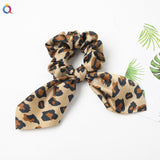 Christmas Gift Fashion Leopard Bowknot Elastic Hair Bands for Women Girls Scrunchies Headband Chic Hair Ties Ponytail Holder Hair Accessories