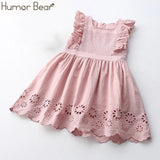 Humor Bear Girl Dress New Summer Sleeveless Tassel Hollow Out Design Princess Dress Kids Clothes Children's clothes