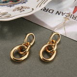 Christmas Gift Vintage Long Golden Earrings Geometry Metal Dangle Drop Earrings for Women Chain Earring 2021 Trend Irregular Jewelry