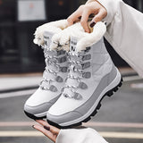 Ankle Boots Women Winter Shoes Keep Warm Non-slip Black Snow Boots Ladies Lace-up Boots Chaussures Femme Booties Woman Flat Boot
