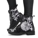 Martin Boots Autumn/Winter 2022 Fashion Women's Workwear Boots Alice In Wonderland Printed High Top Women's Flat Boots