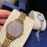 Christmas Gift New Fashion Luxury Classic Punk Chain Bracelets For Women Gold Silver Color Rhinestone Charm Bracelet Simple Trendy Jewelry Gift