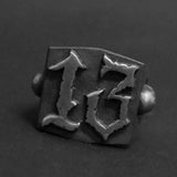 Christmas Gift  Vintage Mens 13 Letter Ring Fashion 316L Stainless Steel Rings for Women Men Biker Punk Party Jewelry Male Bijoux