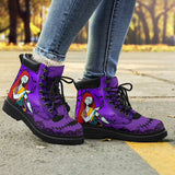 Murioki Martin – women's lift boots, Fashionable Boots printed with death head and flowers