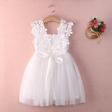 Christmas Gift new fashion Baby girl dress Princess Lace Tulle Tutu dress floral  Backless ball gown Formal Party Dress