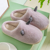 JIANBUDAN New Plush Home Cotton shoes Women Comfortable Indoor Warm slippers Unisex Lovely Cartoon slippers Plush Indoor shoes