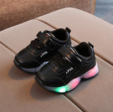 Child Sport Shoes Spring Luminous Fashion Breathable Kids Boys Net Shoes Girls Sneakers With Light Running Shoes