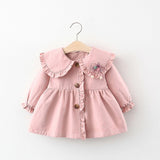 Pink Spring and Autumn Girl Coat Cotton Kids Trench Cute Newborn Toddlers Fashion Infant Outfits Princess Baby Outdoor Clothing1111